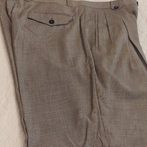 Men's Black and White Checkered Dress Italy Pants